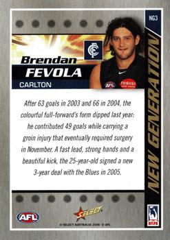 2006 Select AFL Champions - New Generation #NG3 Brendan Fevola Back